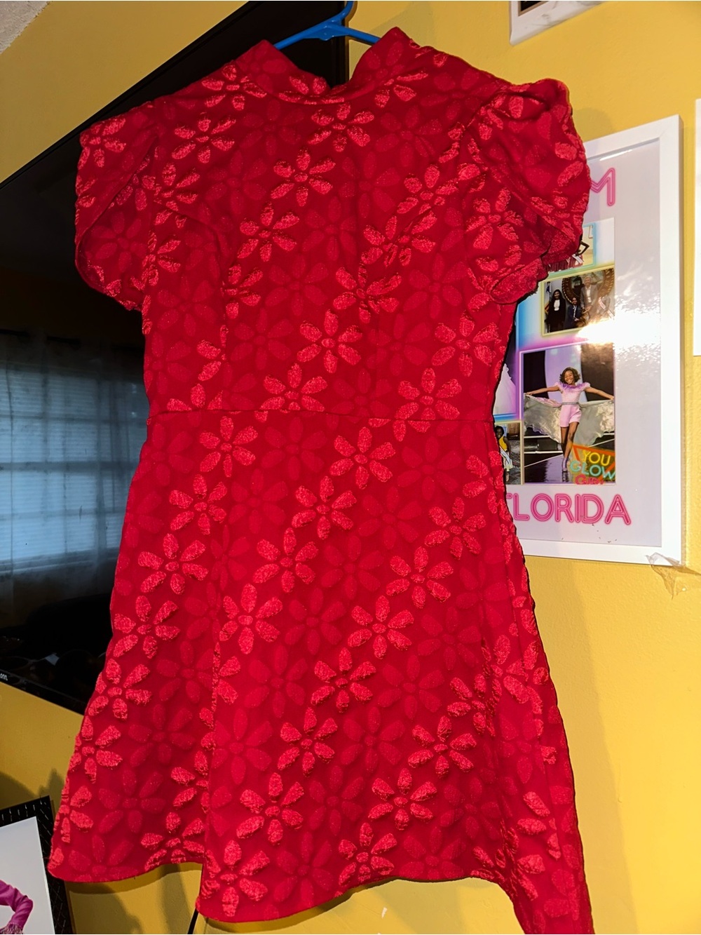 Red Floral Lace Girls' Dress - Classic Party Dress